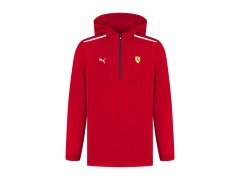 Ferrari pánská mikina s kapucí 1/4 Zip red F1 Team 2025
